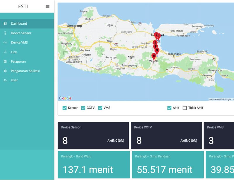 Tampilan aplikasi EWT