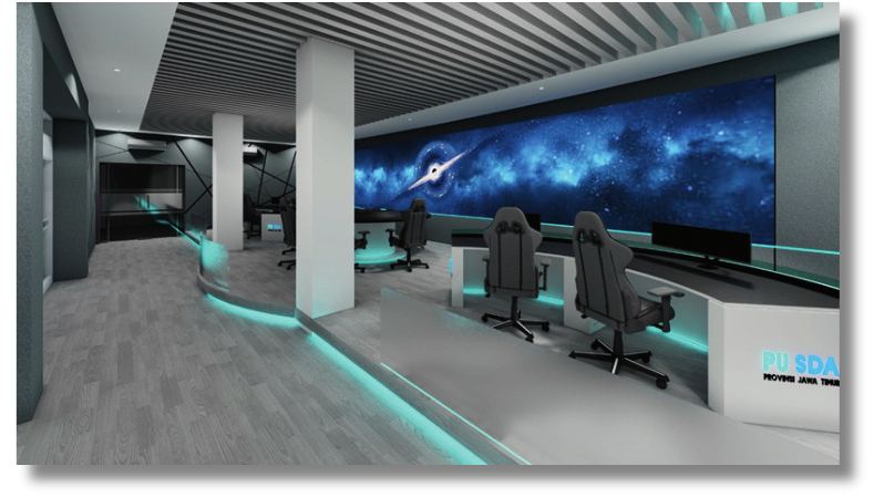 Desain Control Room Dinas Sumber Daya Air Prov. Jatim