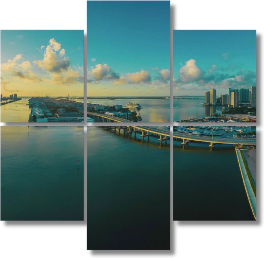 Ilustrasi video wall multi-panel
